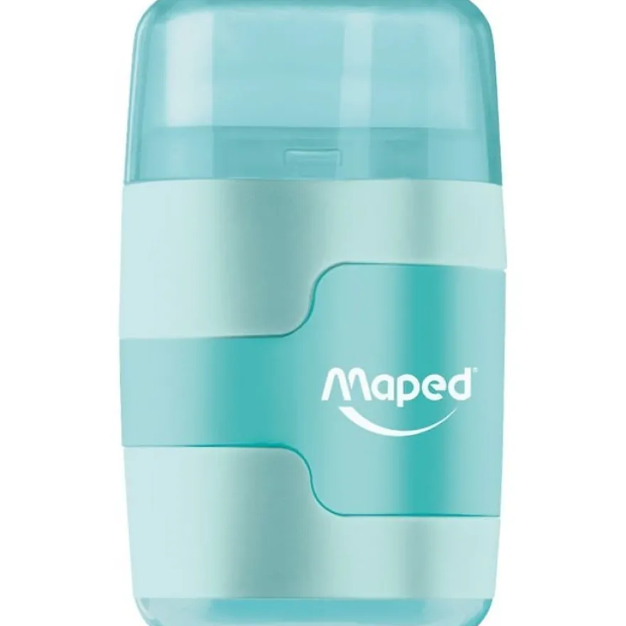 Maped Connect Pastel - Taille-crayons 2 trous Gomme 2-en-1 - disponible dans différentes couleurs
