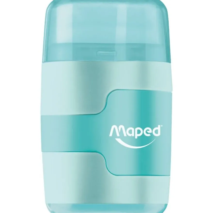 Maped Connect Pastel - Taille crayon / Gomme 2-en-1 - 2 trous - disponible dans différentes couleurs