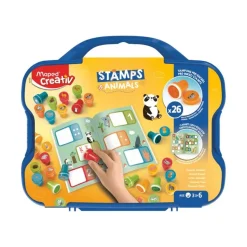 Maped Creativ - Ensemble de timbre d'artisanat - 26 pièces - animaux - rouge, orange, jaune, bleu, vert