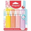 Maped Fluo Peps Pastel - Pack de 4 surligneurs - couleurs pastels assorties