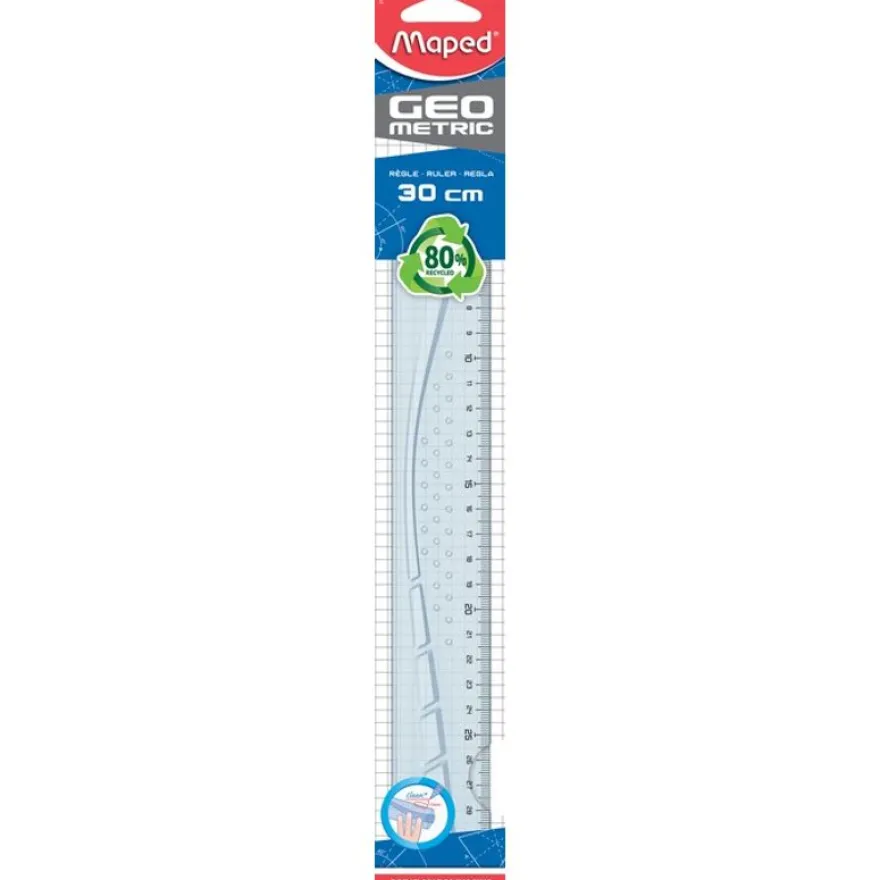 Maped Geometric - Règle 30 cm - transparente
