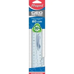 Maped Geometric - Règle double décimètre 20 cm - transparente
