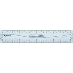 Maped Geometric - Règle double décimètre 20 cm - transparente