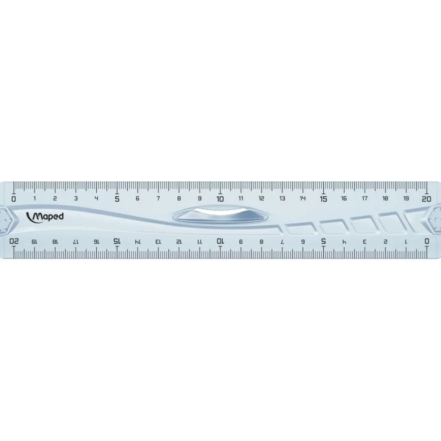 Maped Geometric - Règle double décimètre 20 cm - transparente