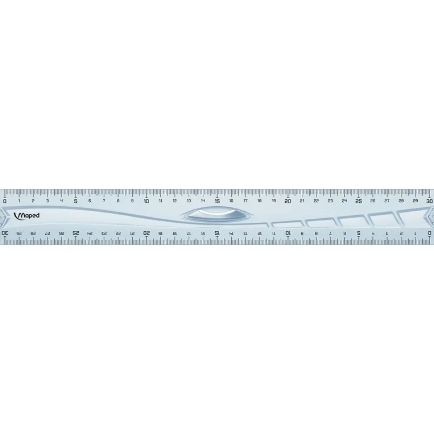 Maped Geometric - Règle triple décimètre 30 cm - transparente