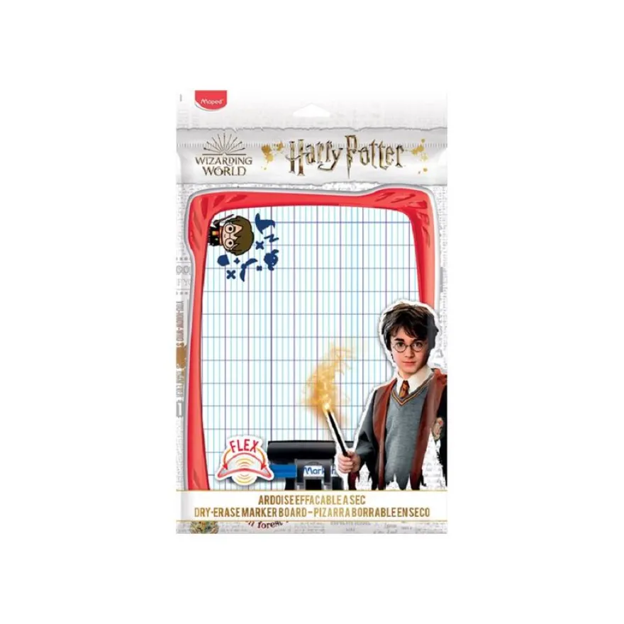 Maped Harry Potter - Kit ardoise blanche incassable - avec feutre et effaceur - double face - 280 x 210 mm