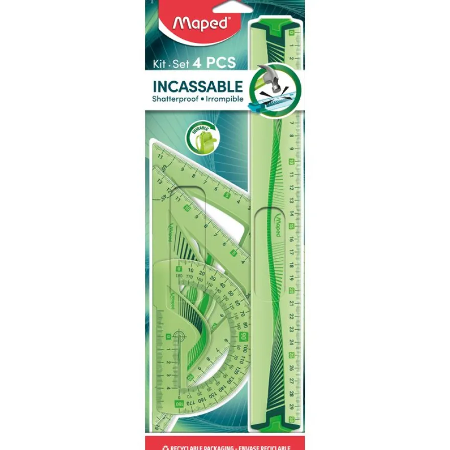 Maped Incassable - Kit de traçage flexible 4 pièces - incassable