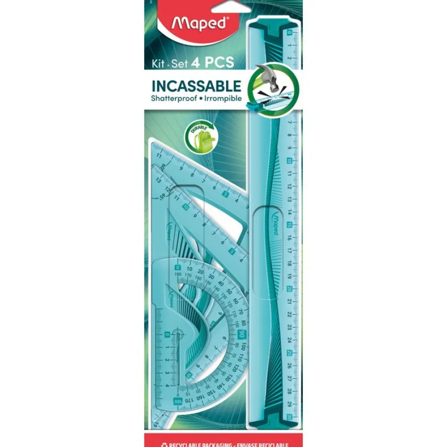 Maped Incassable - Kit de traçage flexible 4 pièces - incassable