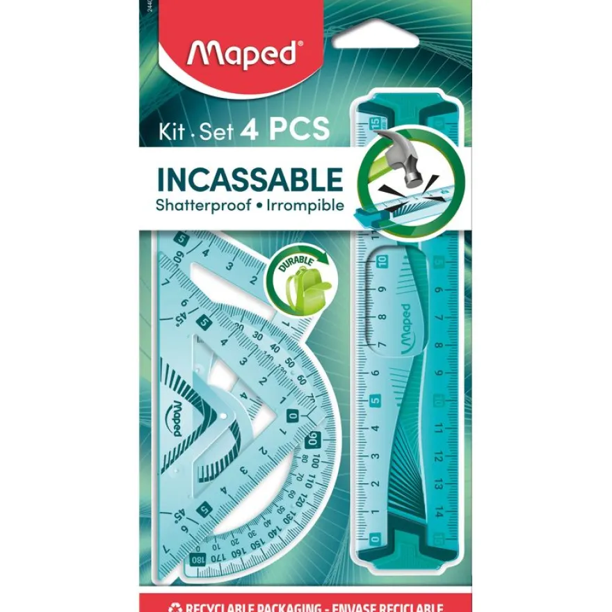 Maped Incassable - Mini kit de traçage 4 pièces