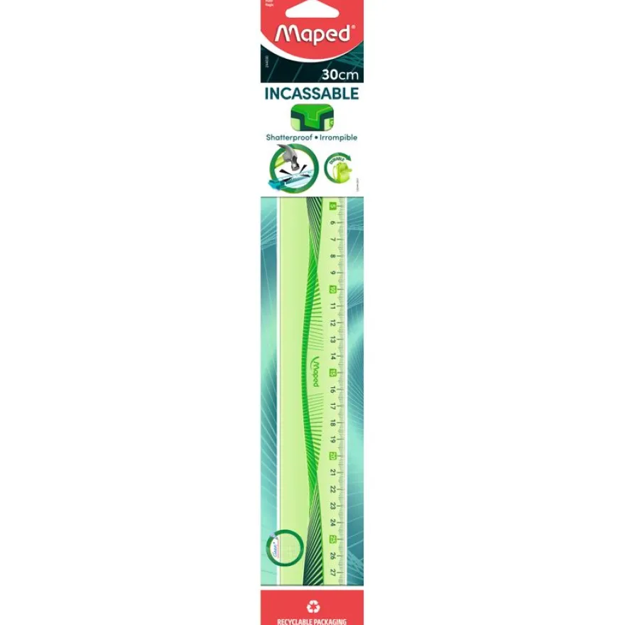 Maped Incassable - Règle plastique 30 cm - incassable - disponible dans différentes couleurs