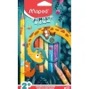 Maped Jungle Fever - 12 Crayons de couleur JUMBO en pochette carton (35% de matériaux recyclés)