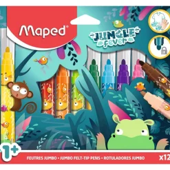 Maped Jungle Fever - 12 Feutres JUMBO en pochette carton