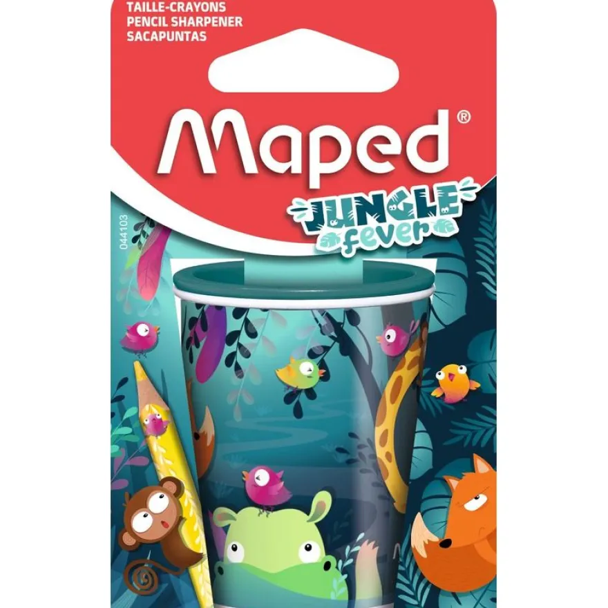 Maped Jungle Fever -Taille-crayons canette - 2 trous (blister 100% carton)