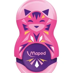 Maped Loopy Mini Cute - Taille crayon gomme 2-en-1 (blister) - 1 trou - disponible dans différentes couleurs