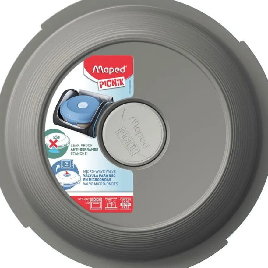 Maped Picnik Concept Adult - Assiette à déjeuner en verre 700 ml - gris
