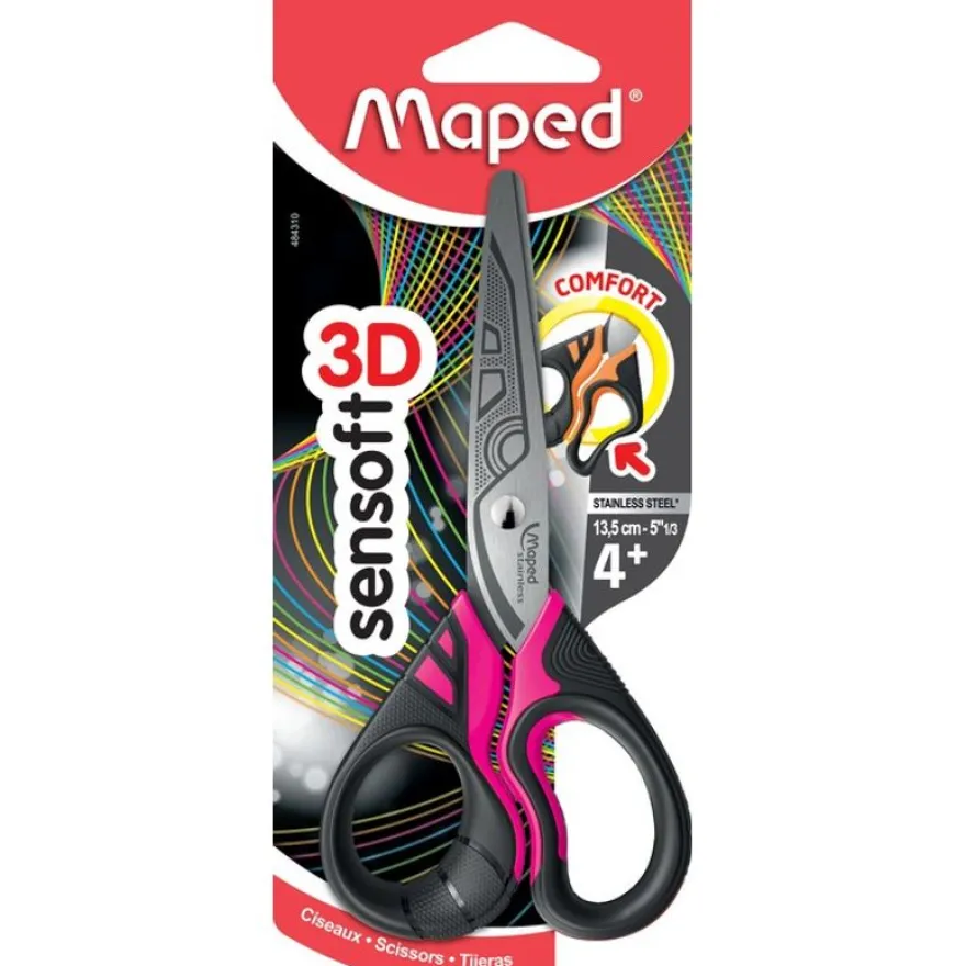 Maped Sensoft 3D Fluo - Ciseaux bouts ronds - 13 cm