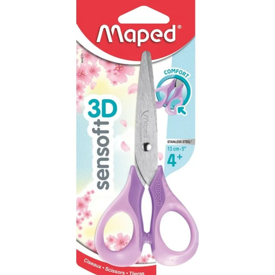 Maped Sensoft 3D Pastel - Ciseaux bouts ronds - 13 cm - disponible dans différentes couleurs