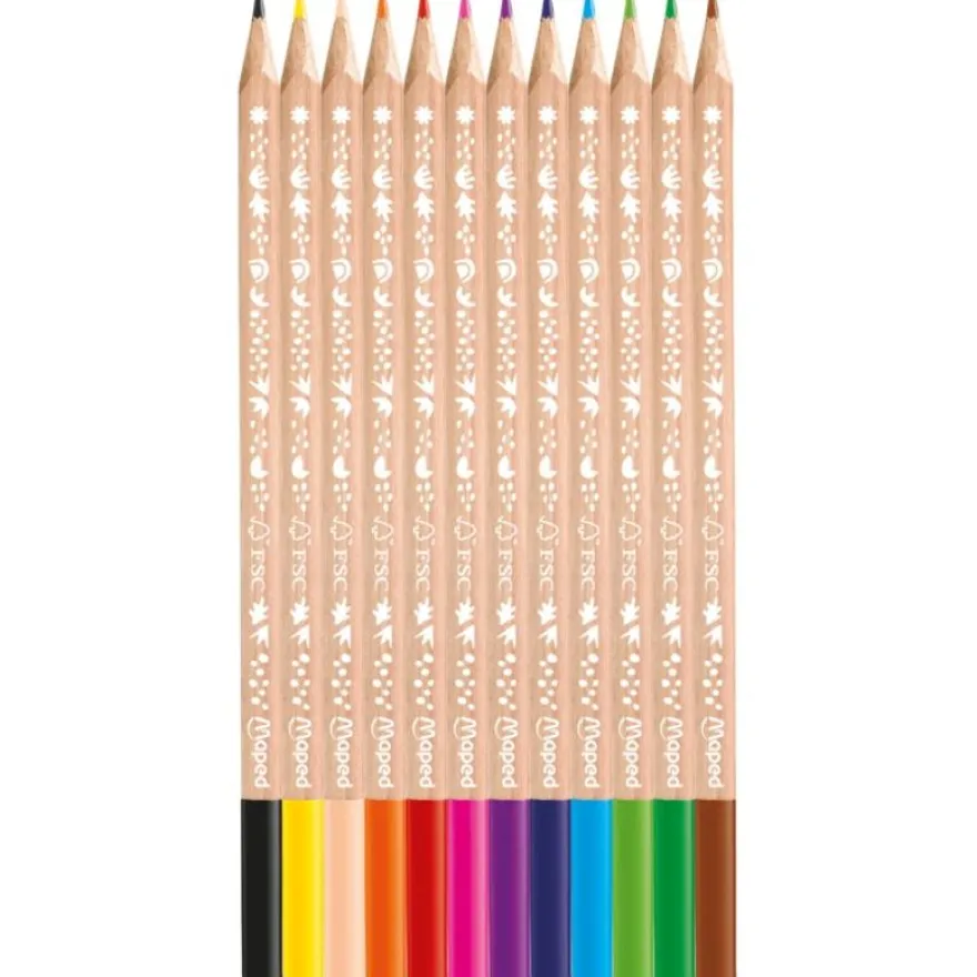 Maped Smiling Planet - 12 Crayons de couleur en bois