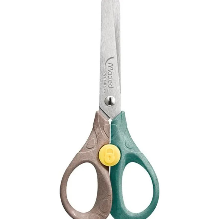 Maped Smiling Planet - Ciseaux Security 13 cm - 50% en fibre de bois - bouton de sécurité