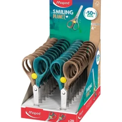 Maped Smiling Planet - Ciseaux Security 13 cm - 50% en fibre de bois - bouton de sécurité