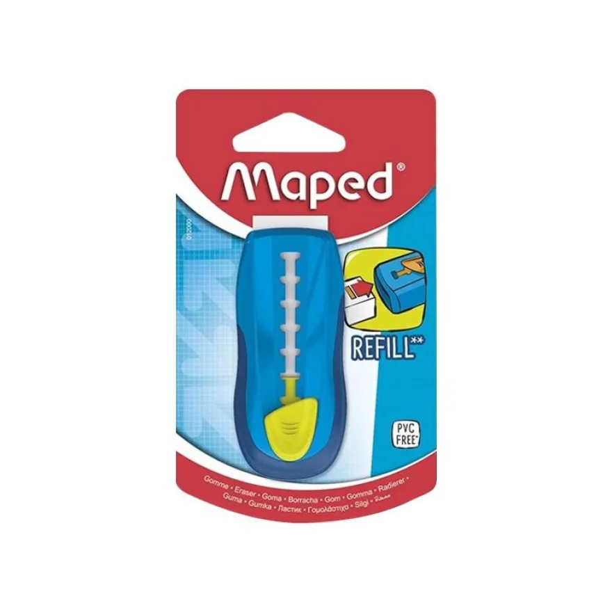 Maped Universal Gom-Stick - Gomme avec porte-gomme - disponible dans différentes couleurs pastels