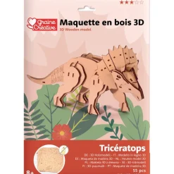Maquette bois 3D - Triceratops - 55 pièces