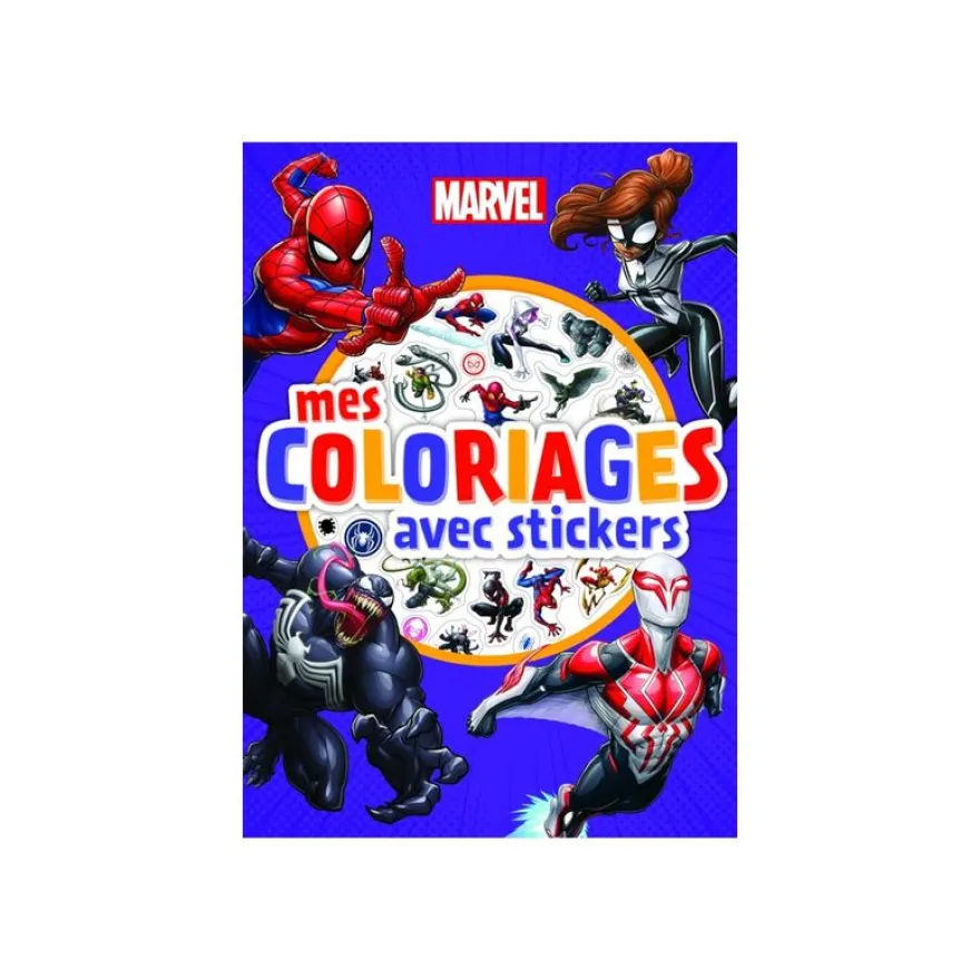 Marvel Spider-Man - Mes coloriages avec stickers - livre à colorier