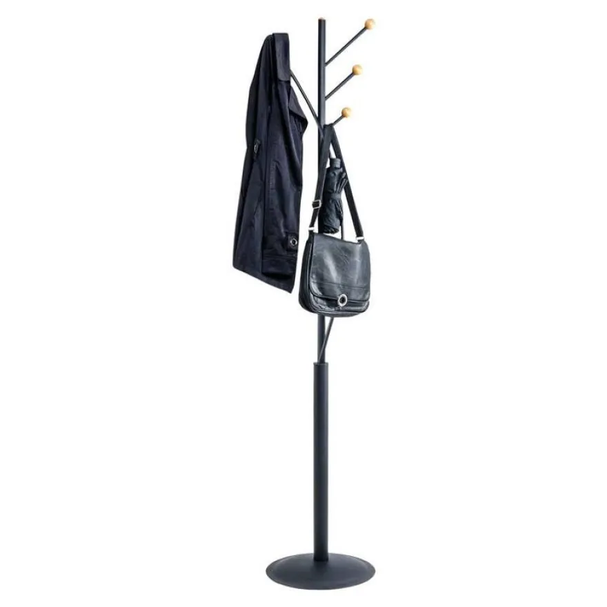 MAULaura - Porte-manteau sur pied - 4 patères - noir