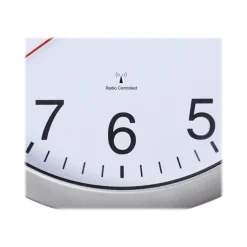MaulRun - Horloge - mécanisme radio pilotée - 25 cm - blanc argenté