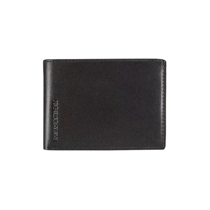 Maverick - Portefeuille à 2 volets anti-piratage - cuir noir