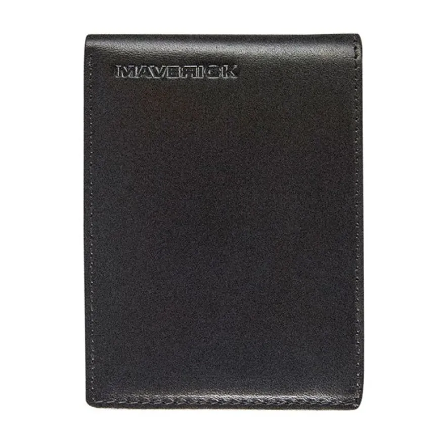 Maverick - Portefeuille à 2 volets anti-piratage avec compartiment à monnaie- cuir noir