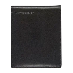 Maverick - Portefeuille à 2 volets anti-piratage avec porte-cartes amovible - cuir noir