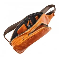Maverick - Sac bandoulière porté travers cuir - cognac