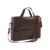 Maverick All Black - malette pour ordinateur 15.6" - cuir marron
