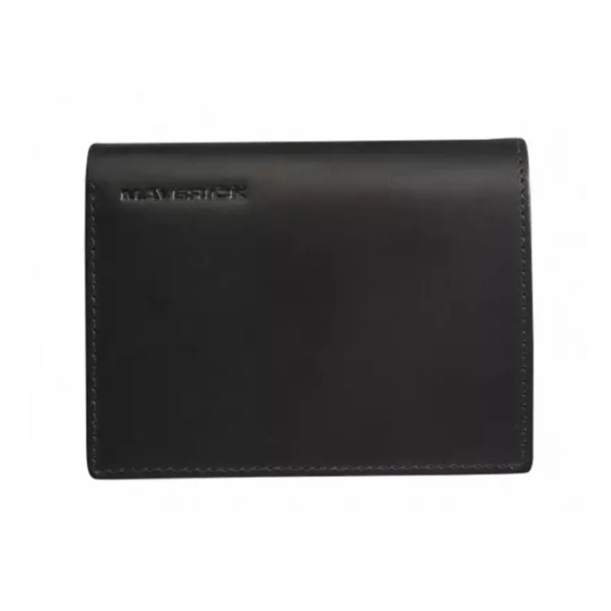 Maverick All Black - Portefeuille - RFID, avec pochette à monnaie - cuir de vachette pleine fleur tanné végétal - noir