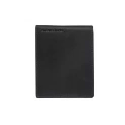 Maverick All Black - Portefeuille - billfold RFID with 2 banknote pockets - cuir de vachette pleine fleur tanné végétal - noir