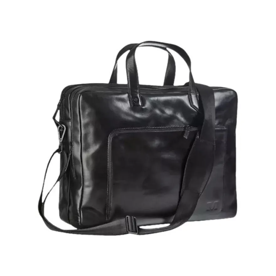 Maverick All Black - sac business pour ordinateur 15.6" - cuir noir