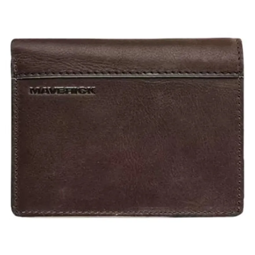 Maverick brown - portefeuille RFID avec poche de monnaie - horizontal - marron