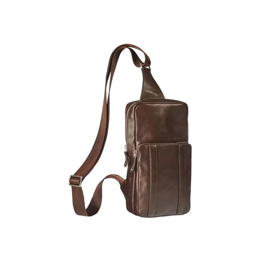 Maverick brown - Sac à bandoulière - cuir - cuir de vachette pleine fleur tanné végétal - brun