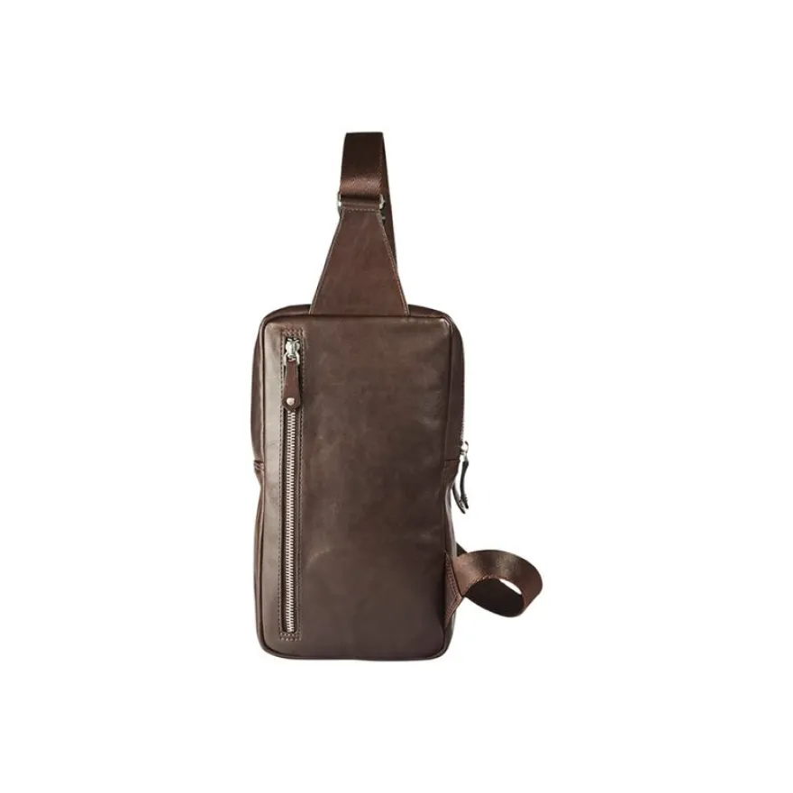 Maverick brown - Sac à bandoulière - cuir - cuir de vachette pleine fleur tanné végétal - brun