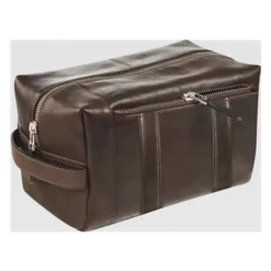 Maverick brown - Trousse de toilette taille S - cuir de vachette pleine fleur tanné végétal - brun