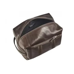 Maverick brown - Trousse de toilette taille S - cuir de vachette pleine fleur tanné végétal - brun