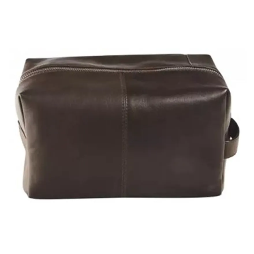 Maverick brown - Trousse de toilette taille S - cuir de vachette pleine fleur tanné végétal - brun