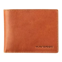 Maverick New Men - Portefeuille - RFID, avec pochette à monnaie - cuir de vachette pleine fleur tanné végétal - cognac