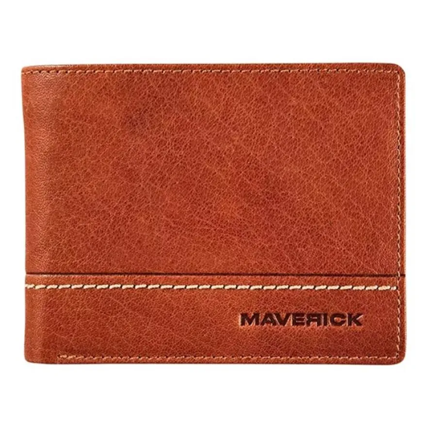 Maverick Rough Gear - Portefeuille - RFID - cuir de buffle pleine fleur à tannage végétal - cognac