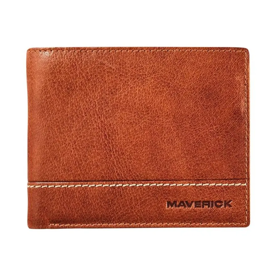 Maverick Rough Gear - Portefeuille - RFID, with removable cardholder - cuir de buffle pleine fleur à tannage végétal - cognac
