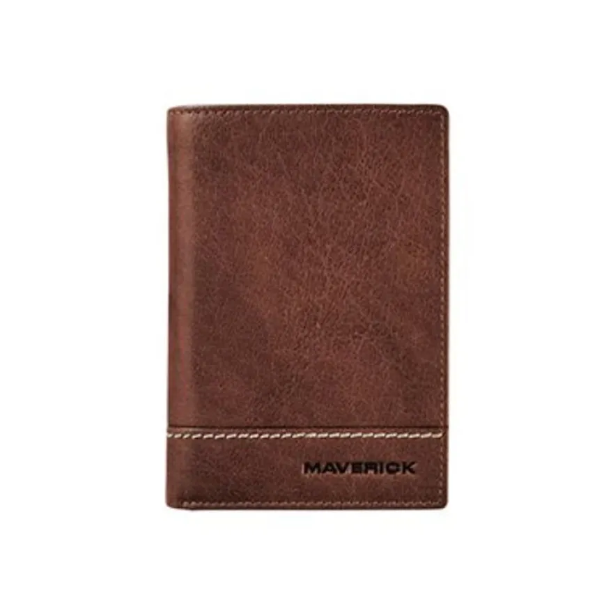 Maverick Rough Gear - Portefeuille - RFID pour cartes supplémentaires - cuir de buffle pleine fleur à tannage végétal - brun
