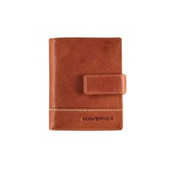 Maverick Rough Gear - Portefeuille - super compact RFID - cuir de buffle pleine fleur à tannage végétal - cognac