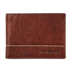 Maverick Rough Gear - Portefeuille - RFID, avec pochette à monnaie - cuir de buffle pleine fleur à tannage végétal - brun