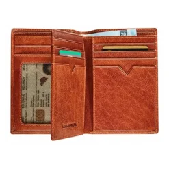 Maverick Rough Gear - Portefeuille - RFID pour cartes supplémentaires - cuir de buffle pleine fleur à tannage végétal - cognac